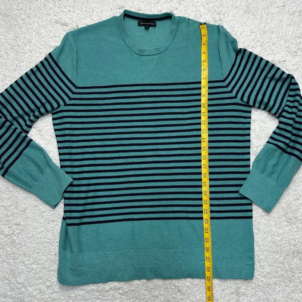 Banana Republic Men's Striped Coastal Crewneck Pullover Preppy Sweater Sz: XL
